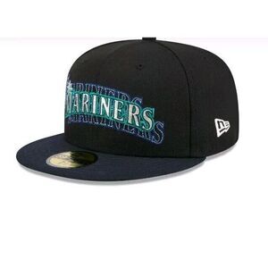 Seattle Mariners Shadow Stitch Fitted Baseball Hat New Era 59fifty‎ Size 7 1/4